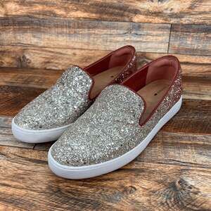 Birdies the Swift Pink Ombre Glitter Sneaker Slip On Sparkle Women's 8 Glam